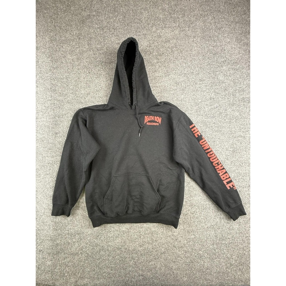 Death Row Records Hoodie Mens Medium Black Untouchable Graphic Fleece Pullover